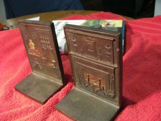 Antique Bradley And Hubbard,  B & H Colonial Hearth Or Parlor Cast Bookends
