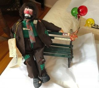 Vtg Emmett Kelly,  Jr Hobo Clown Figurine: Musical And Moves Still