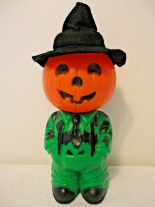 Vtg Mr.  Blinky Scarecrow Jol Pumpkin Witch Halloween Blow Mold Light Yard Decor