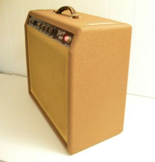 vintage 1961 FENDER 6G3 DELUXE AMP BROWN FACE 1x12 Tube Combo Guitar Amplifier 3