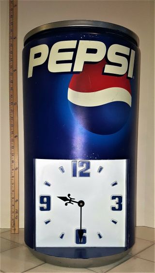 Vintage Pepsi Can Clock - 24 " Tall,  Motor