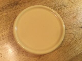 Longaberger Pottery Butternut Yellow Salt Candle Holder Crock 1 Pint Lid Coaster
