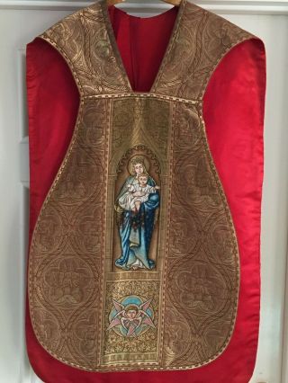 Catholic Religious Vestment Chalice Vintage Solemn Chasuble Set 2