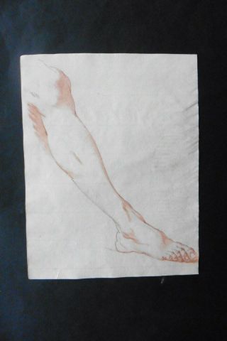 Dutch School 18thc - Study Of A Leg - Red Chalk Drawing