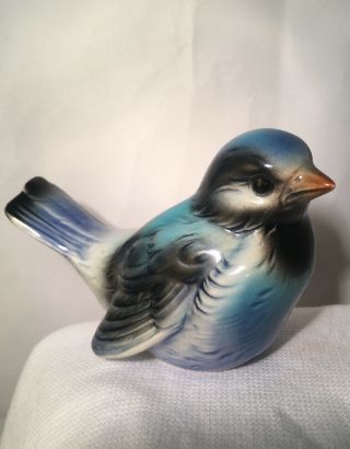 Vtg Goebel West Germany Blue Bird Sparrow Porcelain Figurine Robin Egg Blue Cv73