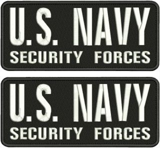 U.  S.  Navy Security Forces Emn Patch 4x10 Hook On Back Blk/white