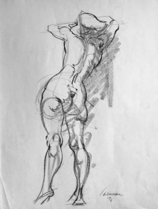 Harry Carmean Dynamic Figure Drawing Of Female Model 1976 Lala Lezli