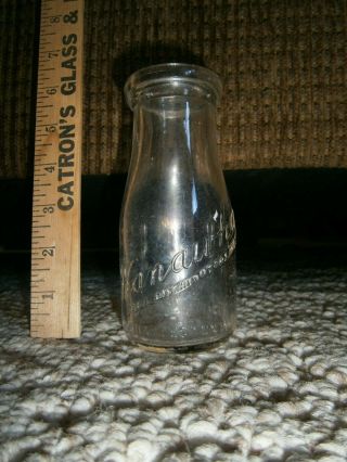 Vintage Half Pint Glass Dairy Milk Bottle Kanawha Charleston West Virginia