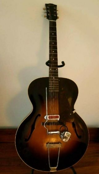 Vintage 1948 Gibson L 48 Hollow Body Guitar & Case W/ Vintage Dearmond Pickup