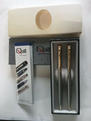 Vintage Chevron Oil Co Pen & Pencil Set Quill