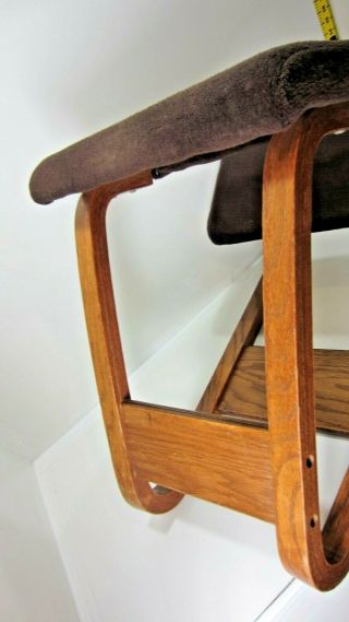 Vintage British Design Corp Bent Oak Wood Brown Kneeling Chair Ergonomic Office 3