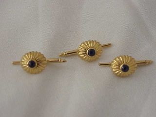 Cartier Vintage 18k Yellow Gold Sapphire Set Of Button Covers Numbered