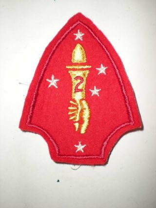 Wwii 2nd Marine Division Patch - Wool