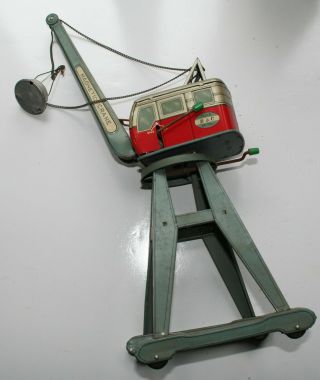 Bandi Elictro Magnentic Tin Toy Crane Made In Japan 1950s