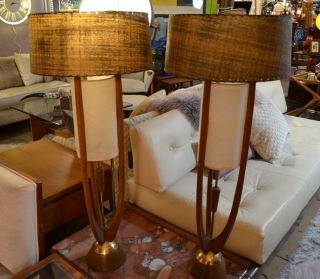 Vintage Adrian Pearsall Table Lamps Mid Century Modern