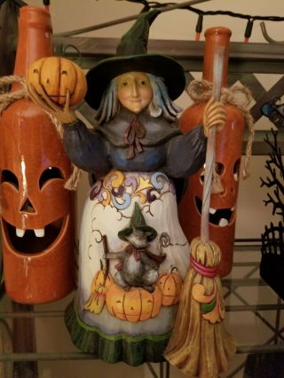 Enesco Jim Shore Heartwood Creek Bewitched Harvest Star Cat Halloween Witch