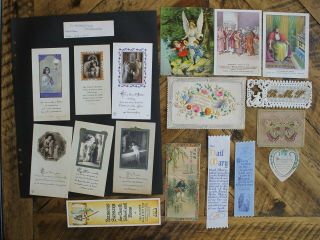 17 Vintage & Antique Religious Ephemera Communion Confirmation Cards Bookmarks
