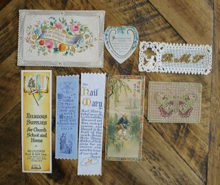 17 Vintage & Antique Religious EPHEMERA Communion Confirmation cards Bookmarks 3