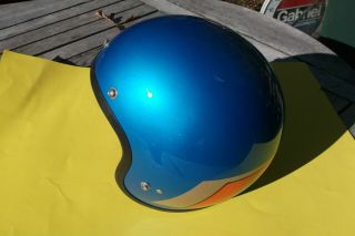 Vintage 1977 Shoei Hondaline Stag Honda Motorcycle Helmet Blue Size Xl