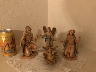 Fontanini Nativity 7.  5 " Scale Holy Family (mary Joseph & Baby Jesus) With Angel
