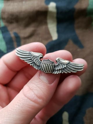 Post Wwii Us Air Force Pilot Insignia Wings Pin Ns Meyer