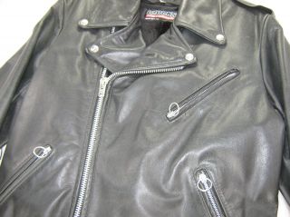 Vintage Usa Mens Brooks Leather Motorcycle Jacket 40 M Fringe Shovelhead Zip