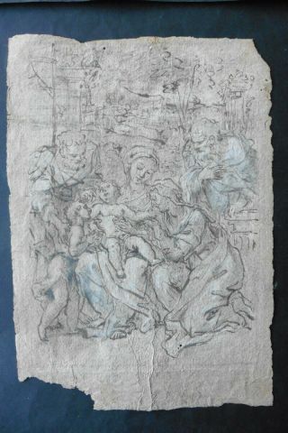 Italian - Bolognese School 17thc - Religious Scene Attr.  Sirani - Ink Drawing