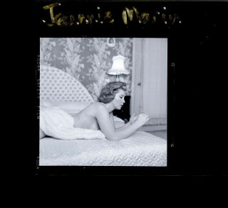 1950 Vintage Risque Negative Curvaceous Mature Sultry Pinup Jeannie Marin In Bed