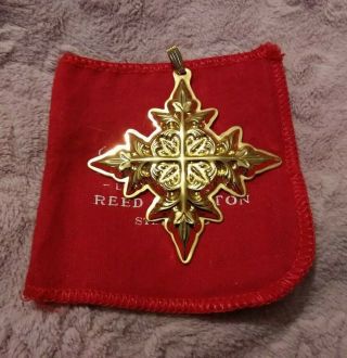 1982 Reed And Barton Christmas Cross Ornament Vermeil Sterling Silver 2.  75 "