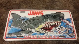 Vintage 1990s Universal Studios Florida Jaws The Souvenir License Plate Rare
