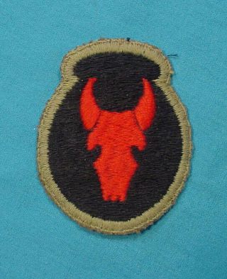 Wwii Us Army 34th Infantry Division Black Backed Od Bordered Patch