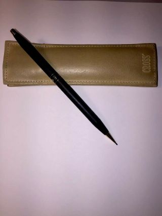 Vintage Mid 1970’s Cross Ladies Pencil Black Matte Gold Tone Leaves W/case
