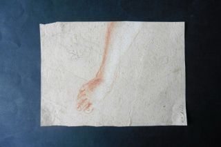 Italian - Roman School 17thc - Study Of A Foot - Fine Red Chalk Drawing