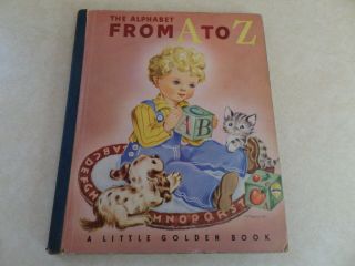 The Alphabet From A To Z,  A Little Golden Book,  1944 (vintage Blue Binding)