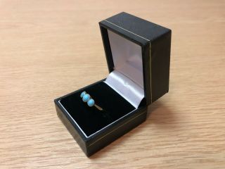 Vintage 9ct Gold Ring Set With Turquoise