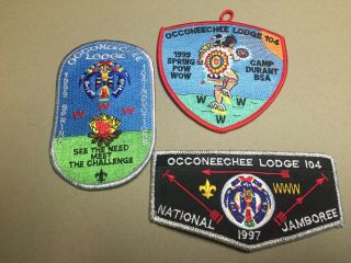 3 - Occoneechee Lodge 104 Council Scout Patchs