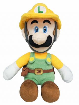 San - Ei Boeki Mario Maker 2 Plush Builder Luigi (s)