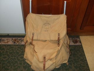 Vintage Official Trail Camper Canvas Backpack Knapsack Boy Scout Cub