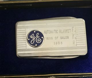 1958 General Electric Ge King Of Sales Award : A Money Clip W/folding Nail Files