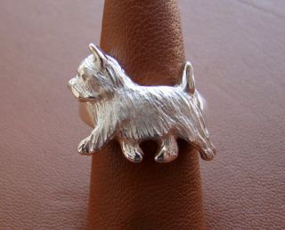 For Ellen: Sterling Silver Norwich Terrier Angel Ring