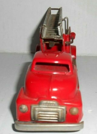Vintage SSS Shioji Snorkel Fire Truck Tin Litho Friction Toy Japan 1960 ' s NM 3