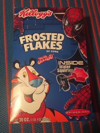 2002 Vintage Kellogg’s Frosted Flakes Spiderman Cereal Mego Avengers Endgame Mcu