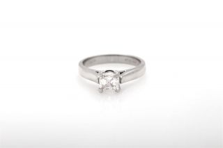 Vintage Cartier $27,  000 If F 1ct Asscher Cut Diamond Platinum Gia Wedding Ring