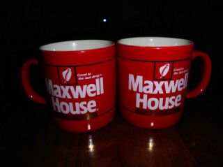 Vintage Maxwell House Coffee Mug Cup Set Of 6 Red Gold Good To The Last Drop