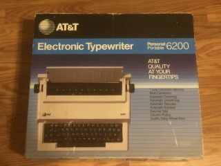 At&t Electronic Typewriter Personal Portable 6200 Complete Open Box