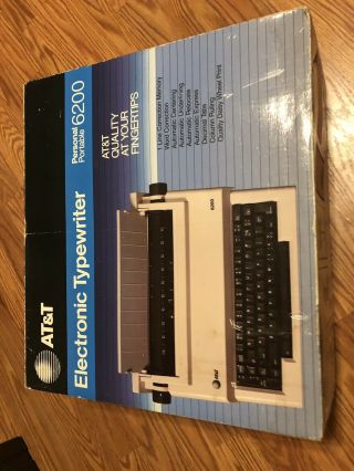 AT&T Electronic Typewriter Personal Portable 6200 Complete Open Box 2