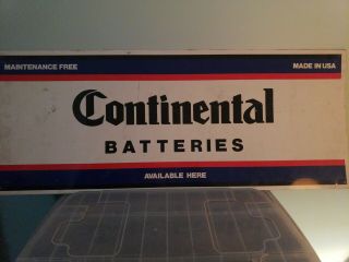 Vintage Continental Batteries Metal Display Sign