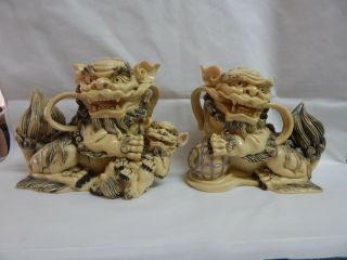 Vintage Chinese Foo Dog Hand Painted Marked