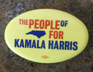 2020 Democrat Kamala Harris President North Carolina For Oval Logo Button