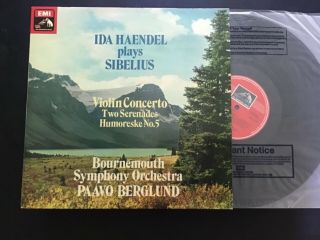 Emi - Asd3199 - Ida Haendel Plays Sibelius - B&w Dog Label - 1st Pressing